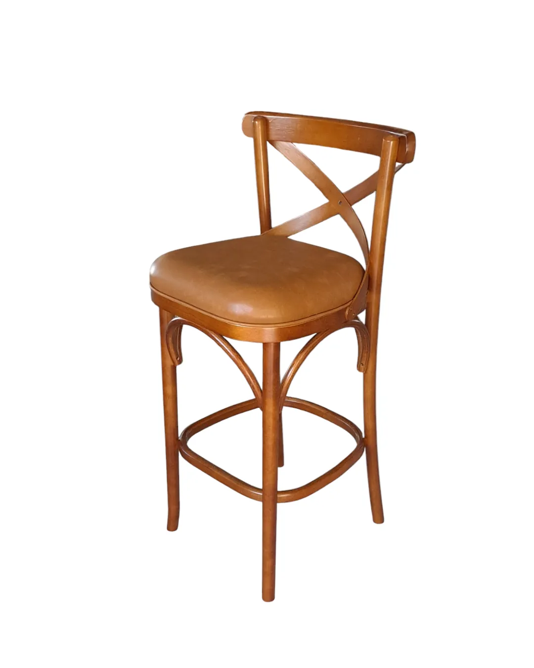 Banqueta X, mel · assento caramelo